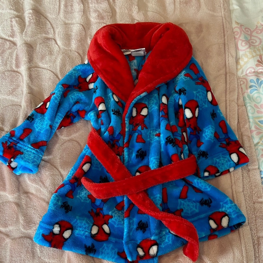 Disney Red and Blue Spider-Man Kids Pajama Robe